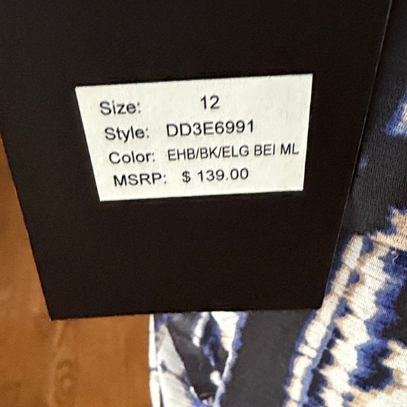 DKNY By Donna Karan - Watercolor Navy & Cream Sz 12 Gorgeous - Picture 6 of 9